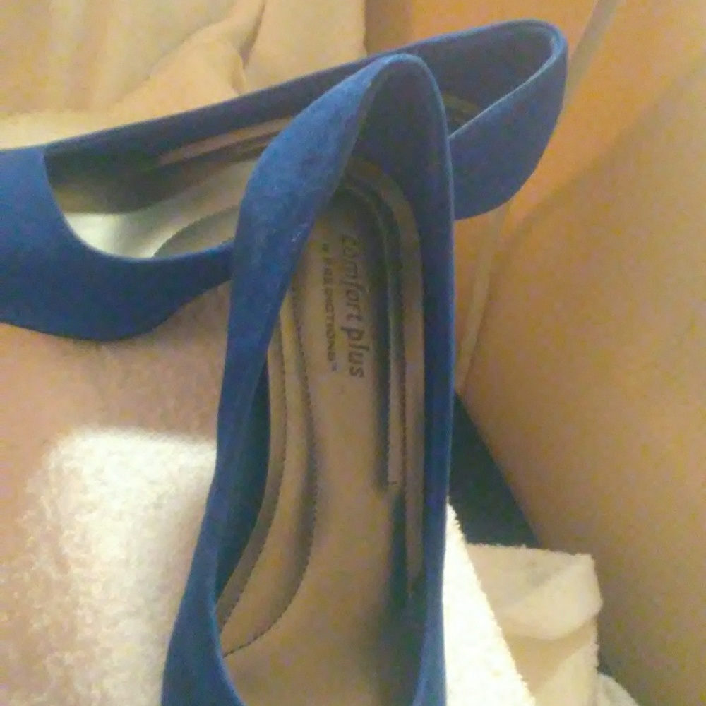 Blue suade shoes